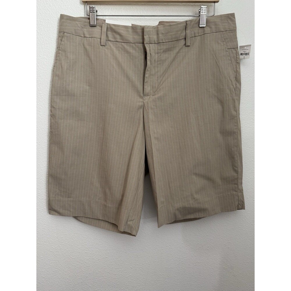 GAP 11” Shorts Career Trouser Office Curvy Fit Sz 16 Tan Stripe Vintage 90s New